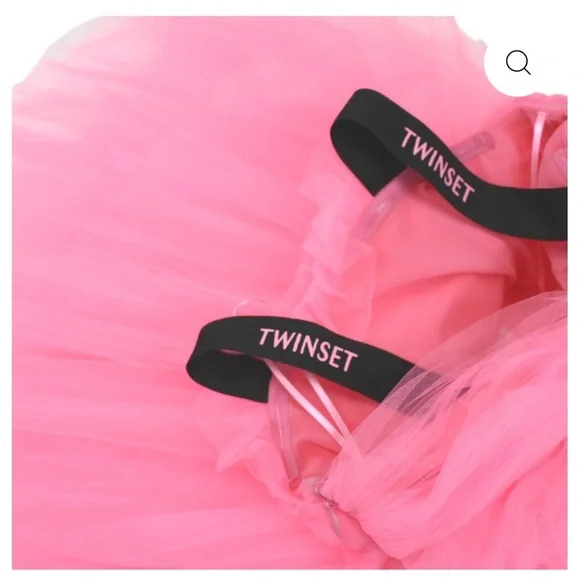 Twin-Set Pink Tulle Dress with Black Bow by designer Twinset